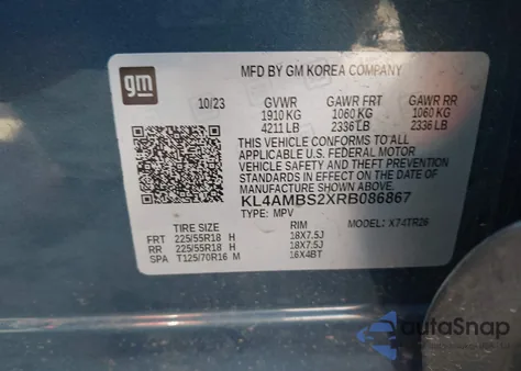 2024 Buick Encore Gx Preferred Fwd z USA, uszkodzony, nr VIN KL4AMBS2XRB086867